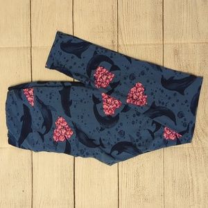 Lularoe OS NWOT Leggings blue dolphin 🐬